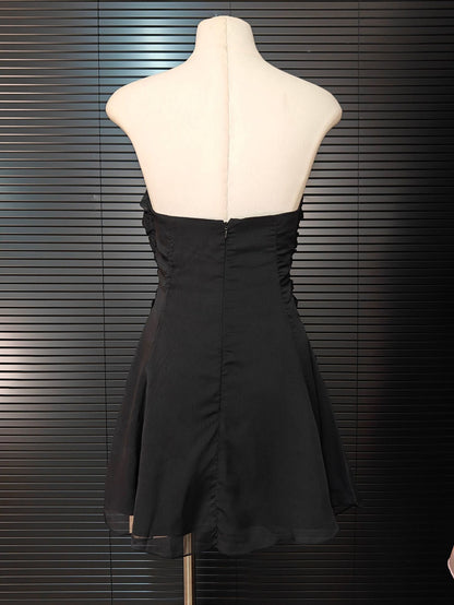 Strapless Cutout Mini Dress - Black