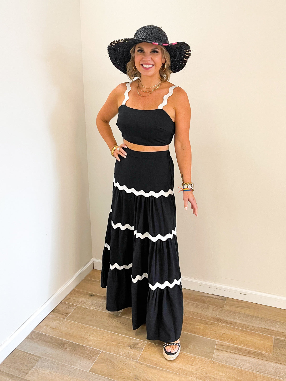Rikki Ric Rac Skirt Set (Black)