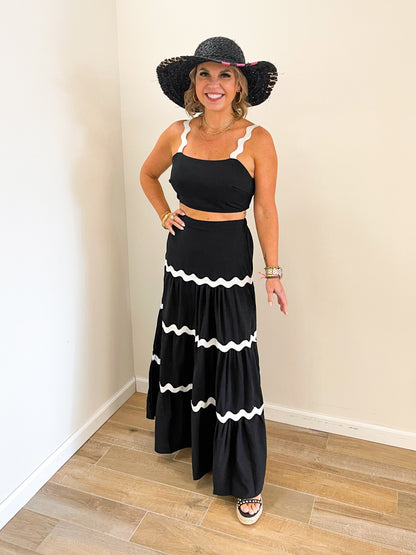 Rikki Ric Rac Skirt Set (Black)