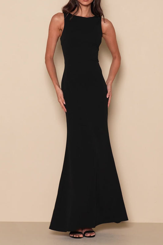Black Knotted Mermaid Maxi Dress