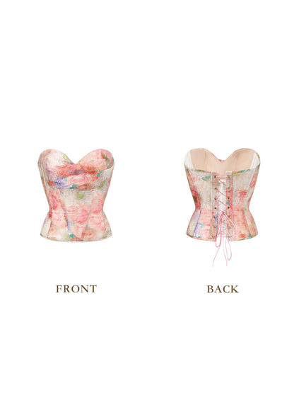 florence Floral Mirror Corset skirt set