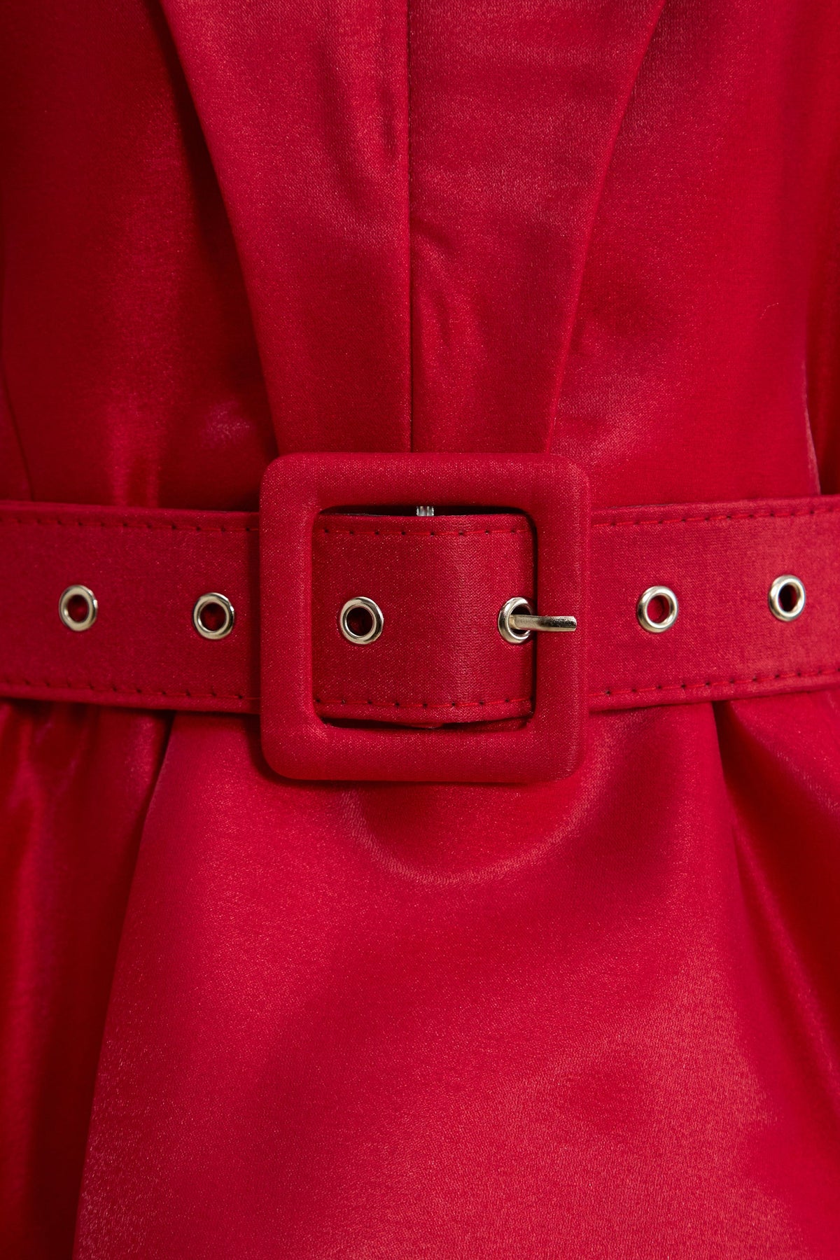 jessica Red V-neck Tiered Ruffle Mini Dress