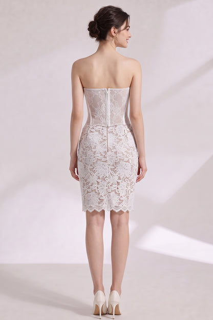 White Lace Bodycon Two-Piece Set white lace two-piece set - product view 3