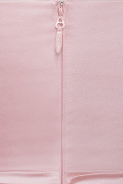 Pink strapless Satin Bodycon mini Dress