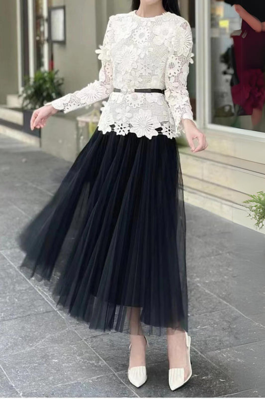 LONG SLEEVE LACE TWO PIECE SET