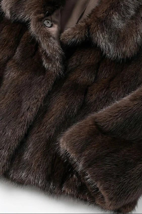 Brown fur coat 