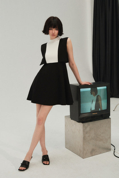 Black strapless mini dress