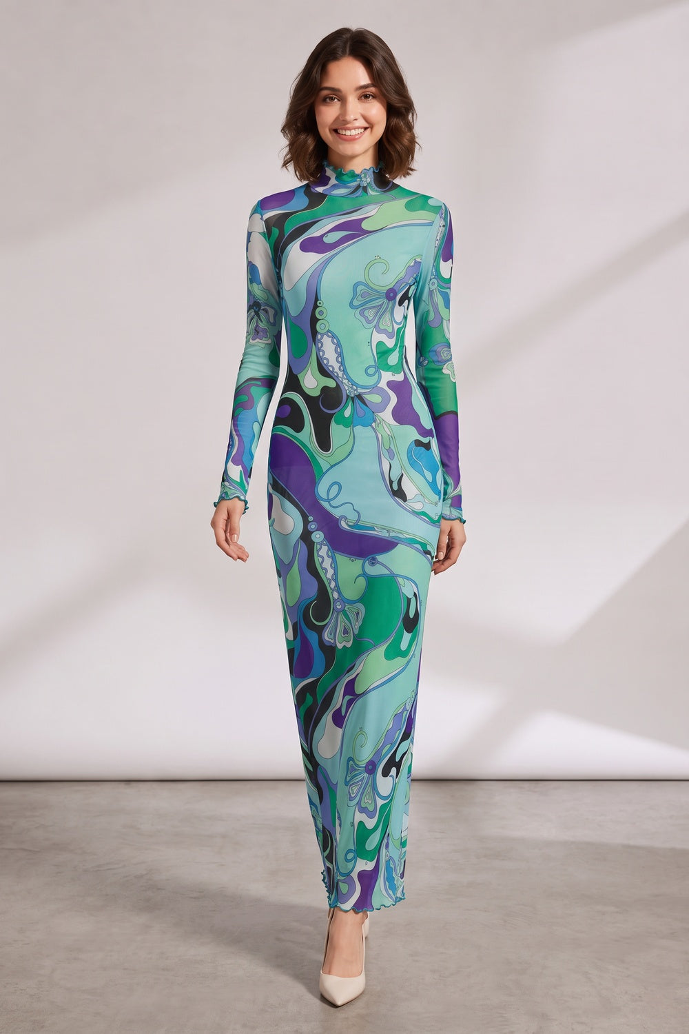 Premium Fabric Long Sleeve Maxi Dress Premium Fabric - product view 5