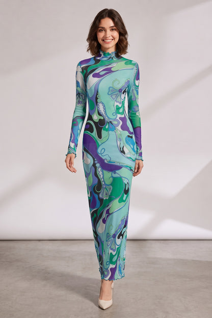 Premium Fabric Long Sleeve Maxi Dress Premium Fabric - product view 5