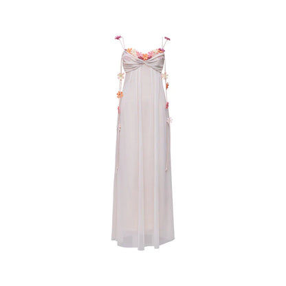 Farah flower maxi Dress in ivory