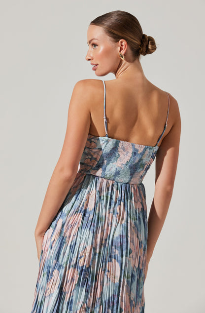 Maeve Printed Pleated Midi Dress