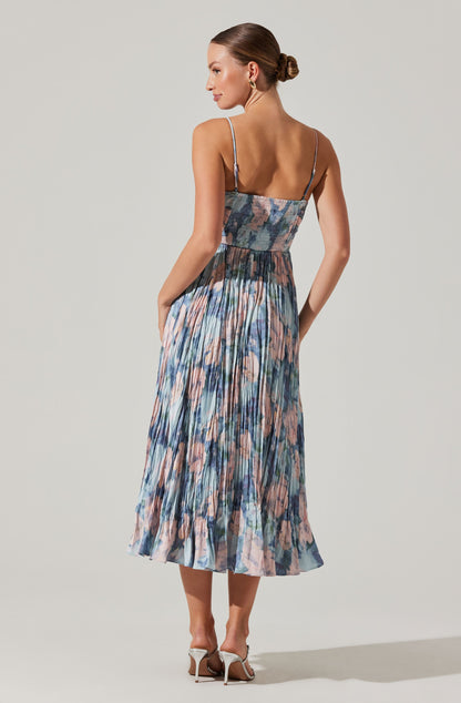 Maeve Printed Pleated Midi Dress