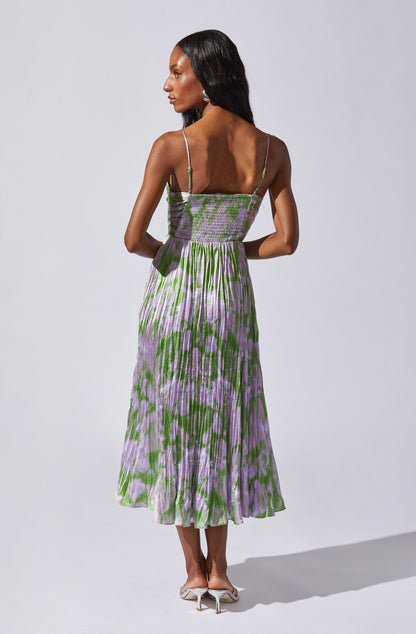 Maeve Printed Pleated Midi Dress