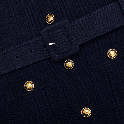 carlin Navy Viscose Knit Mini Dress