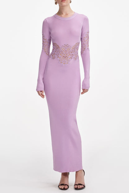 blanche Pink Viscose Knit Cut Out Maxi Dress