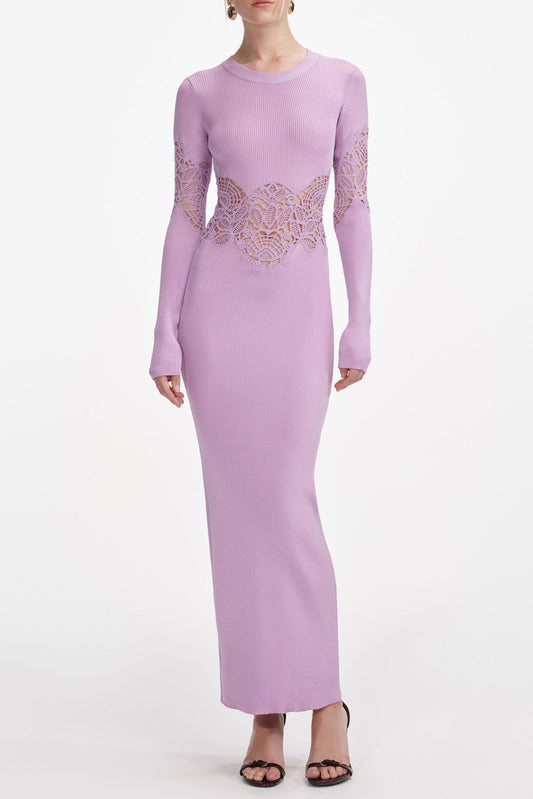 blanche Pink Viscose Knit Cut Out Maxi Dress