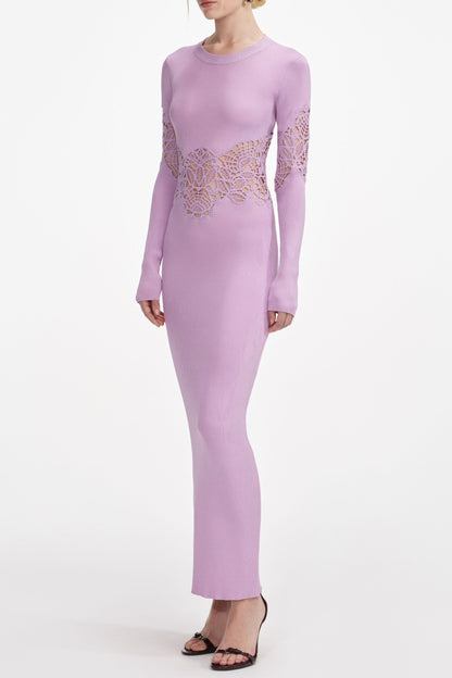 blanche Pink Viscose Knit Cut Out Maxi Dress