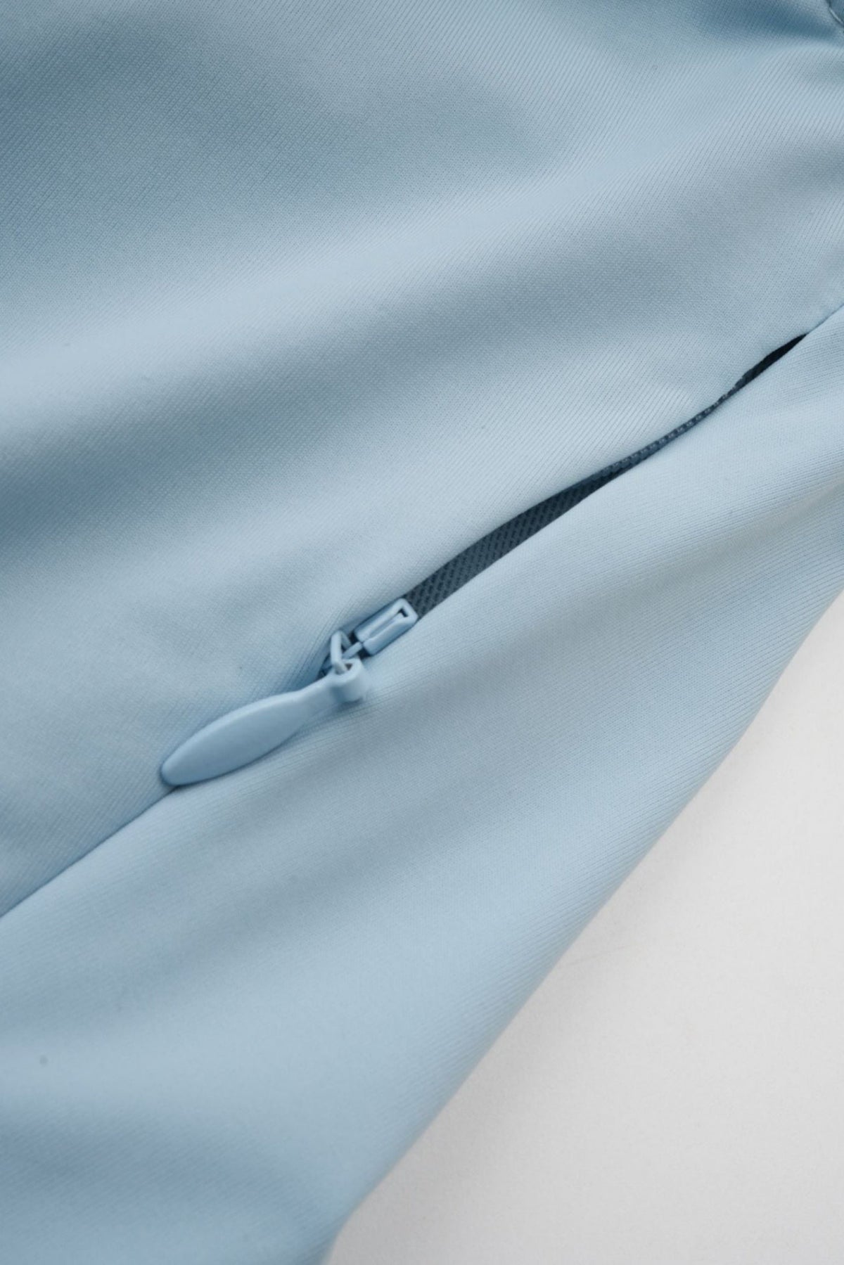 Aakifa Asymmetric Draped Maxi Dress - Baby blue