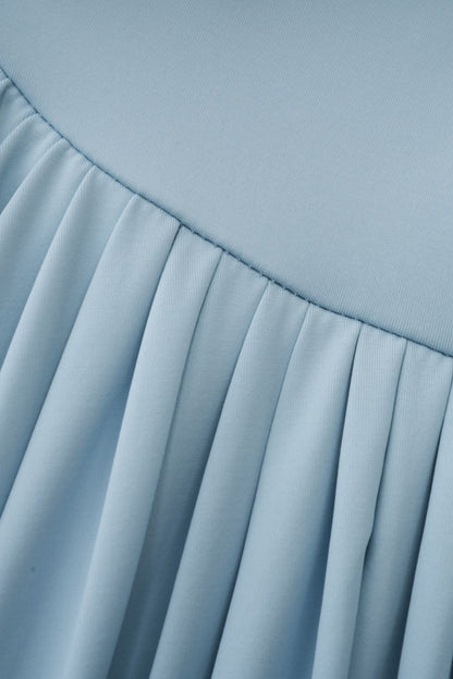 Aakifa Asymmetric Draped Maxi Dress - Baby blue