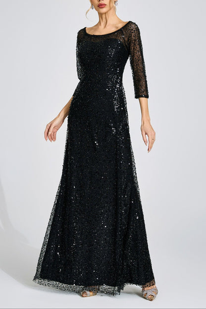 sarah black Diamond embellished tulle Maxi Dress