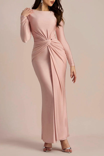 AMANDA LONG SLEEVE TWIST FRONT MAXI DRESS