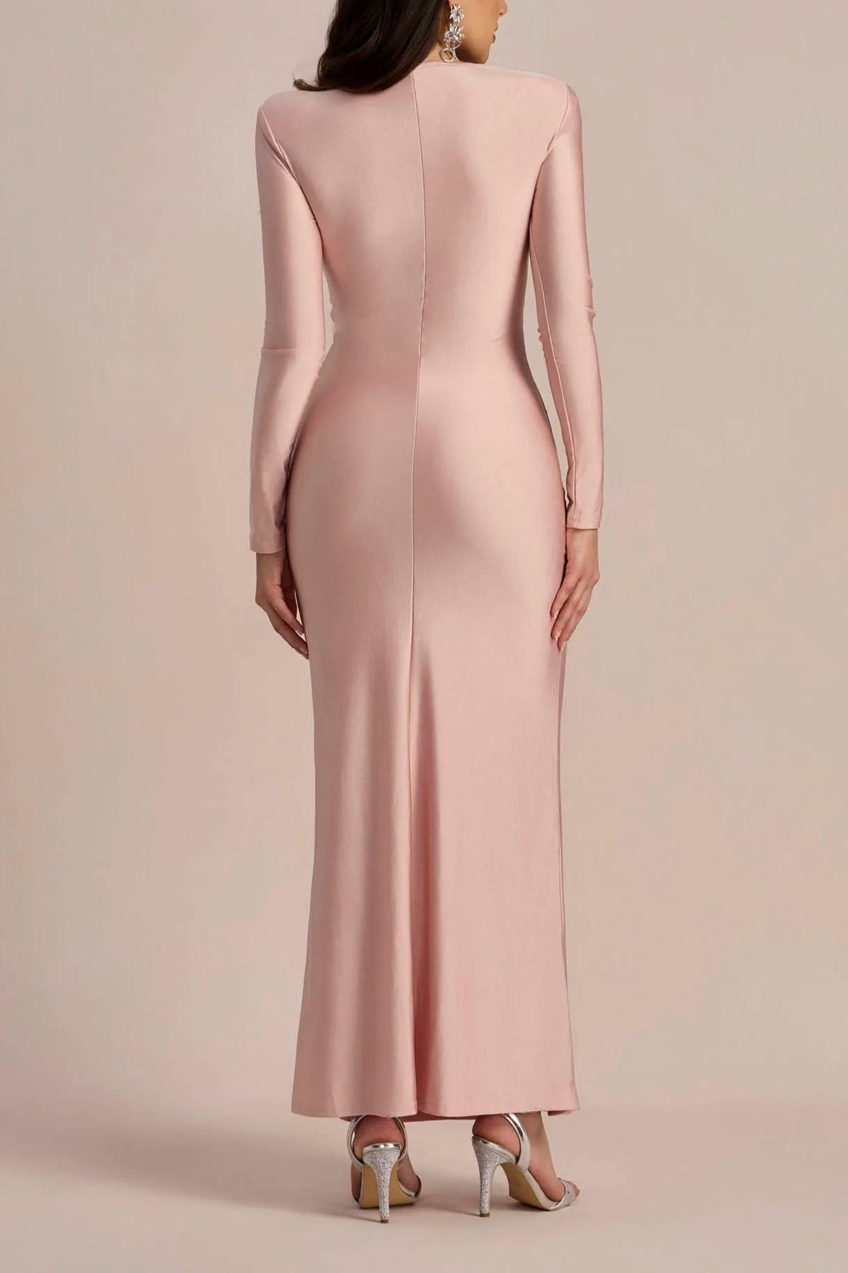 AMANDA LONG SLEEVE TWIST FRONT MAXI DRESS