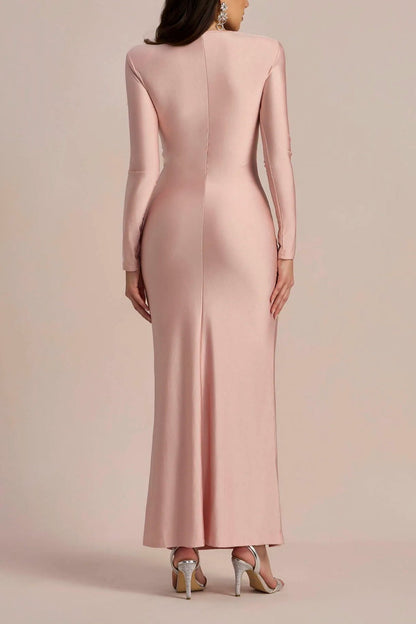 AMANDA LONG SLEEVE TWIST FRONT MAXI DRESS