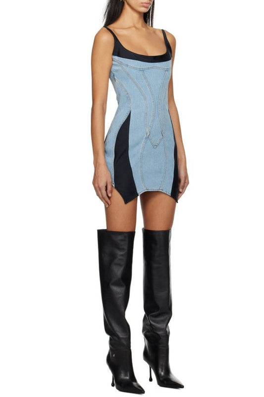 Anne Panelled Denim Mini Dress