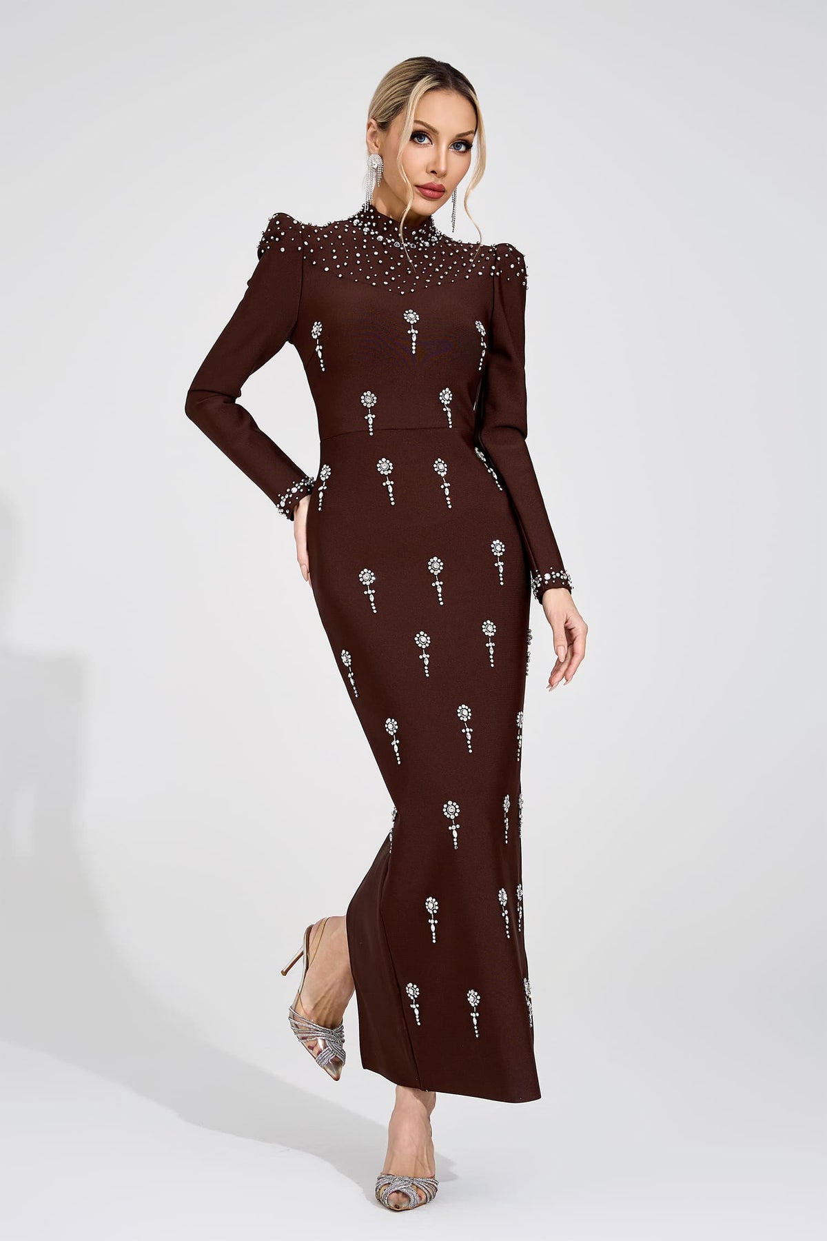 tammy Brown rhinestone embellished Bandage Maxi Dress
