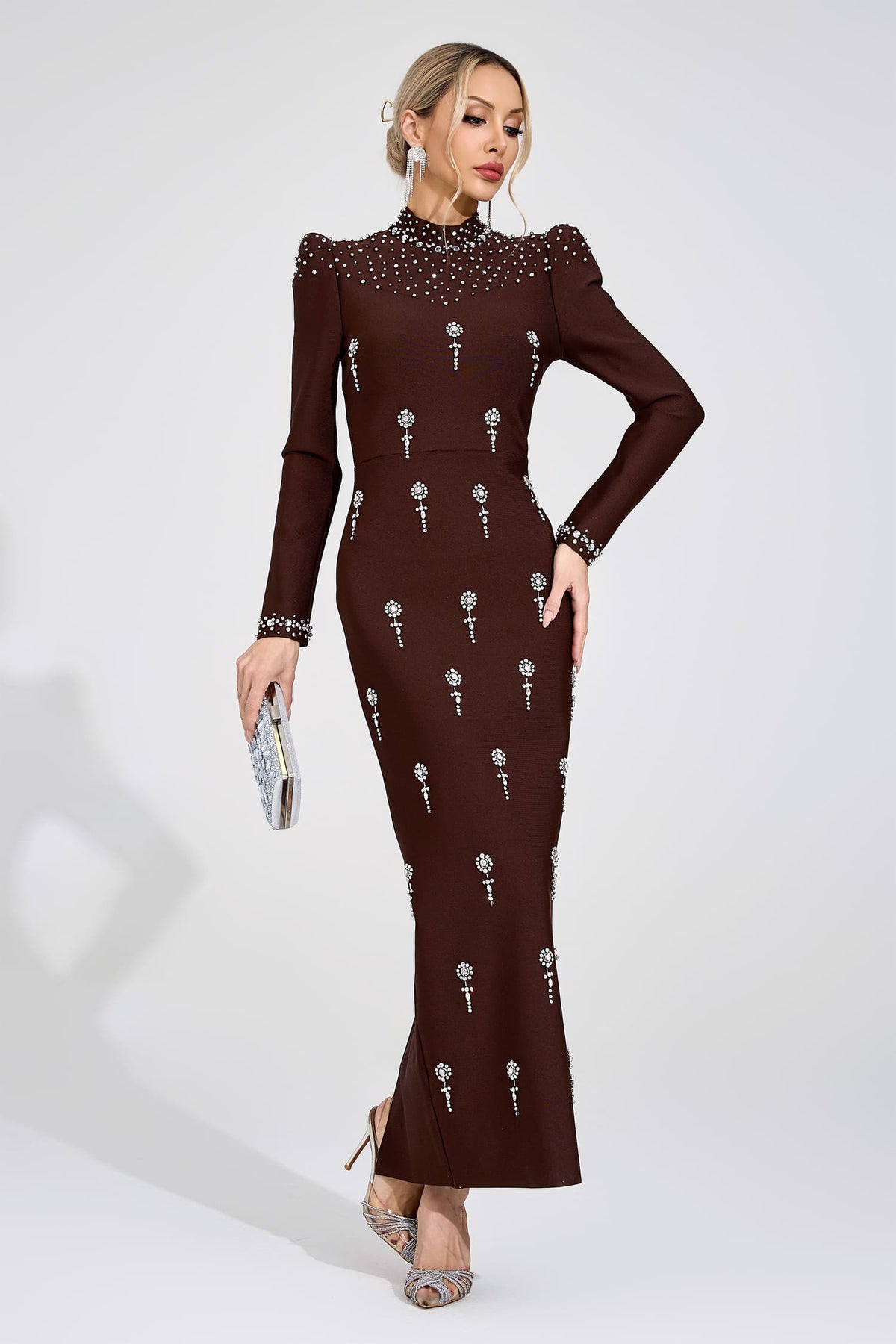 tammy Brown rhinestone embellished Bandage Maxi Dress