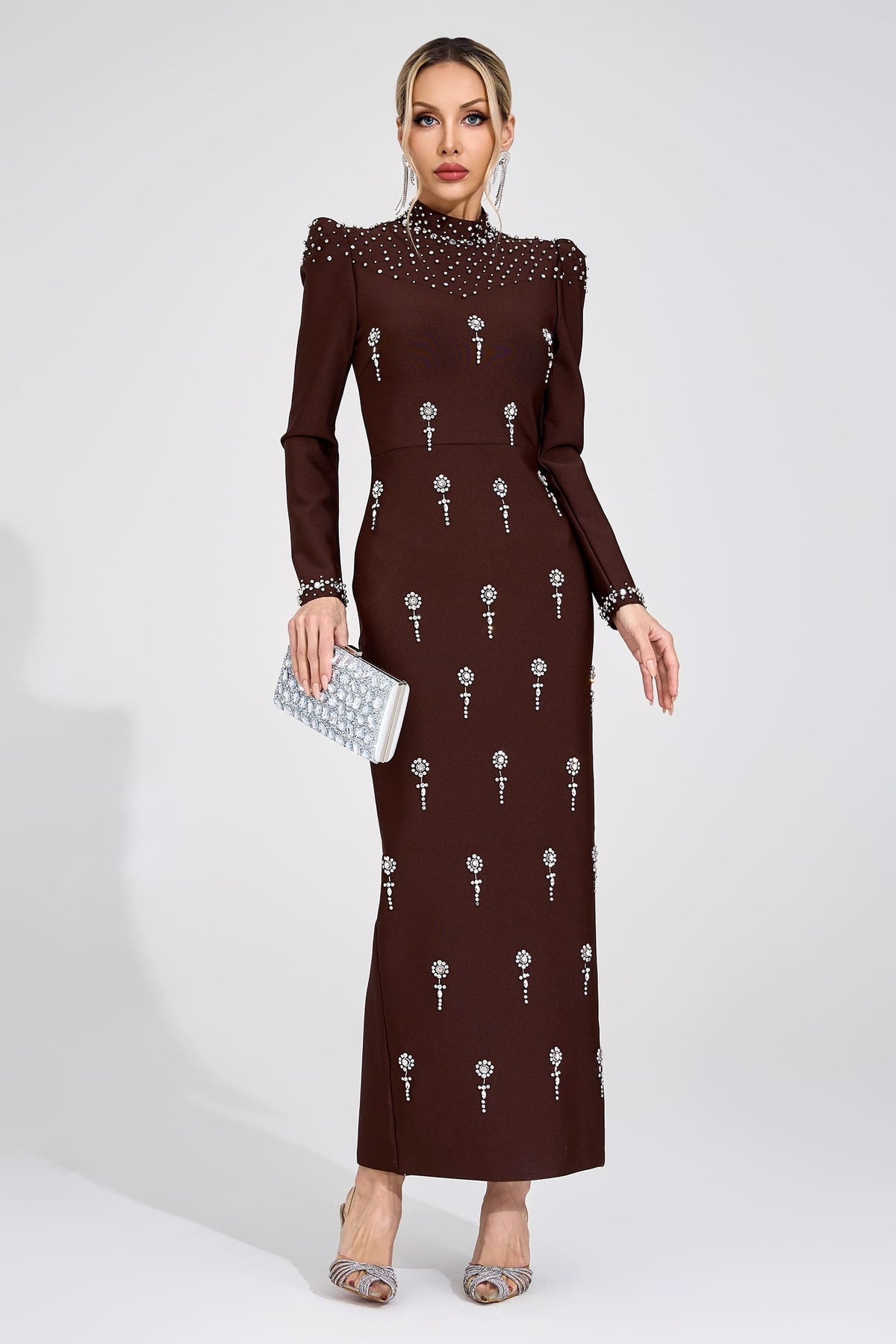 tammy Brown rhinestone embellished Bandage Maxi Dress