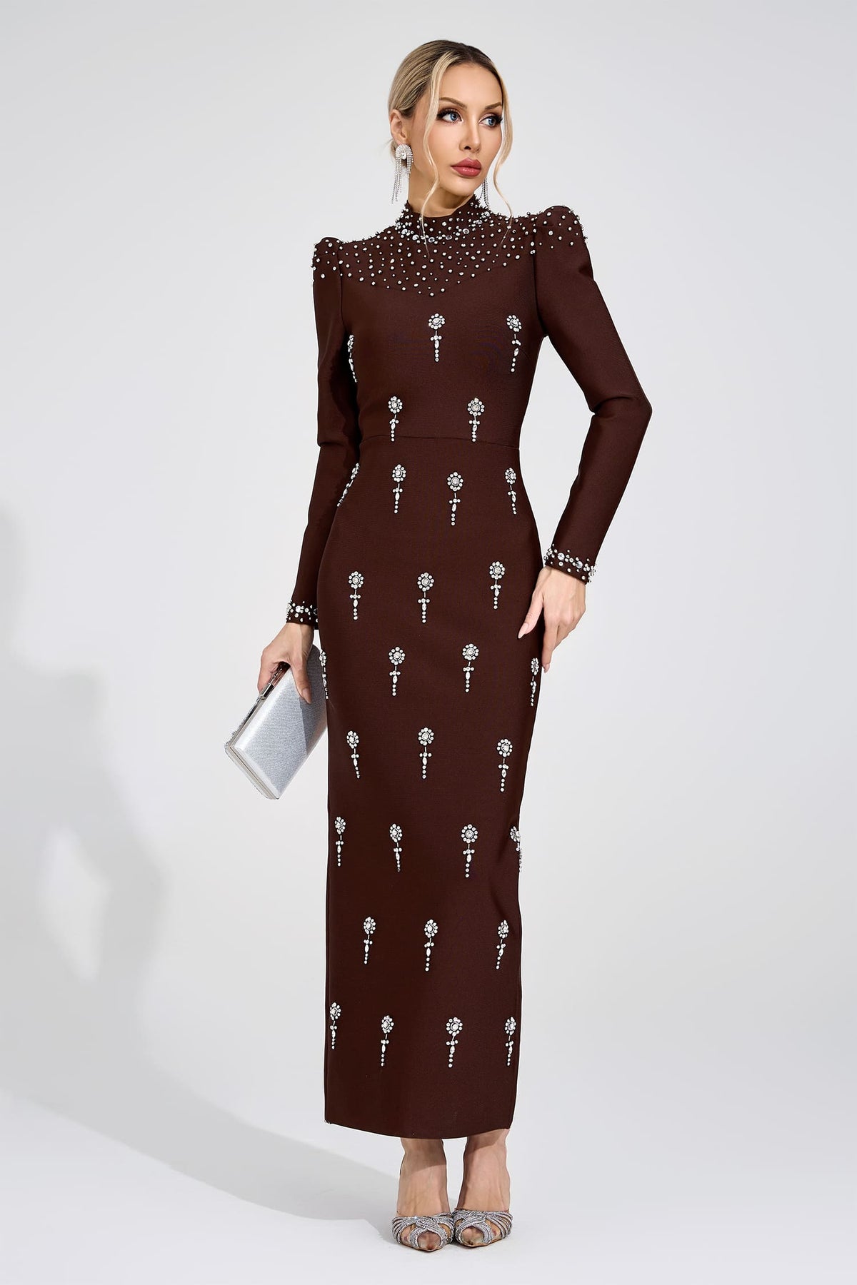 tammy Brown rhinestone embellished Bandage Maxi Dress