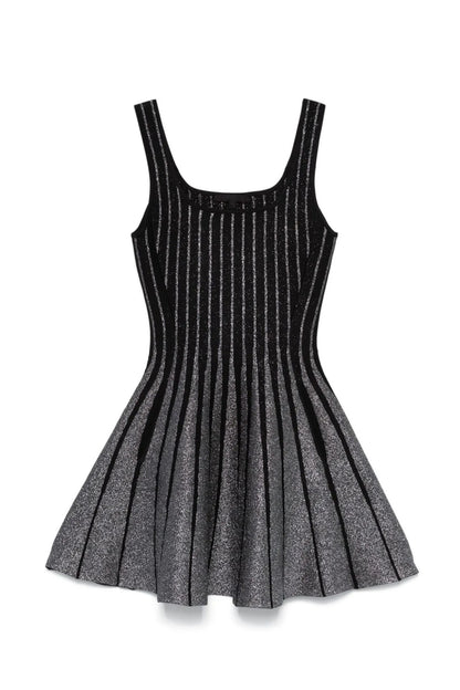 ARLENE SQUARE NECK STRIPE MINI DRESS