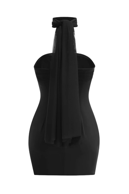 Asat Strapless Wrap Mini Dress - Black