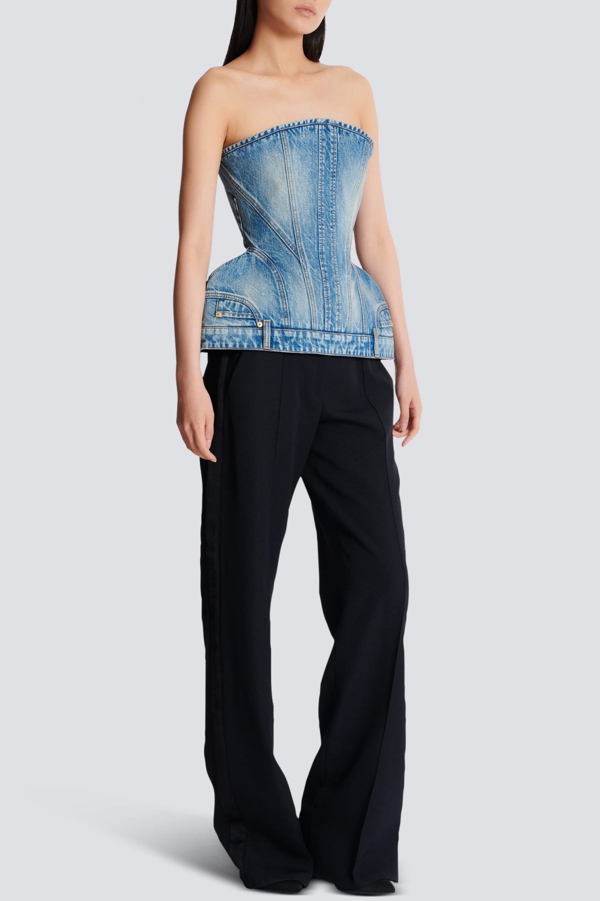 Austyn Structured Denim Bustier