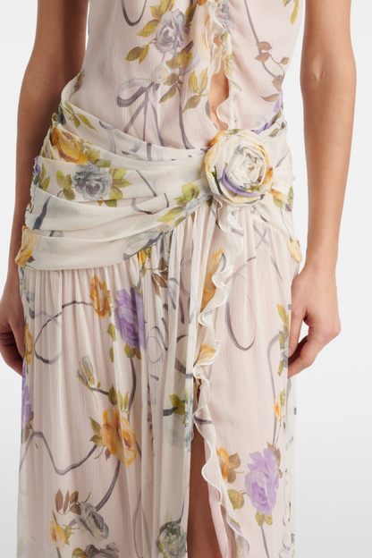 Azriel Floral Print One Shoulder Maxi Dress