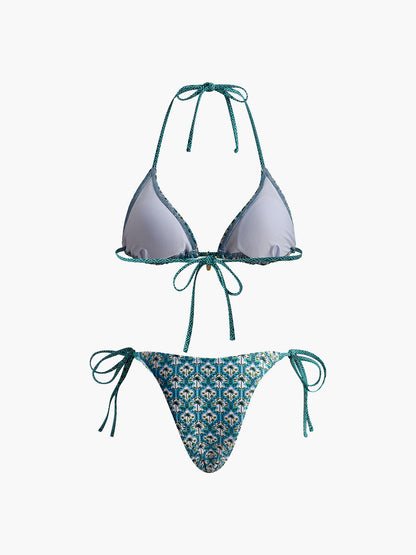 Printed Lace Bikini Set
