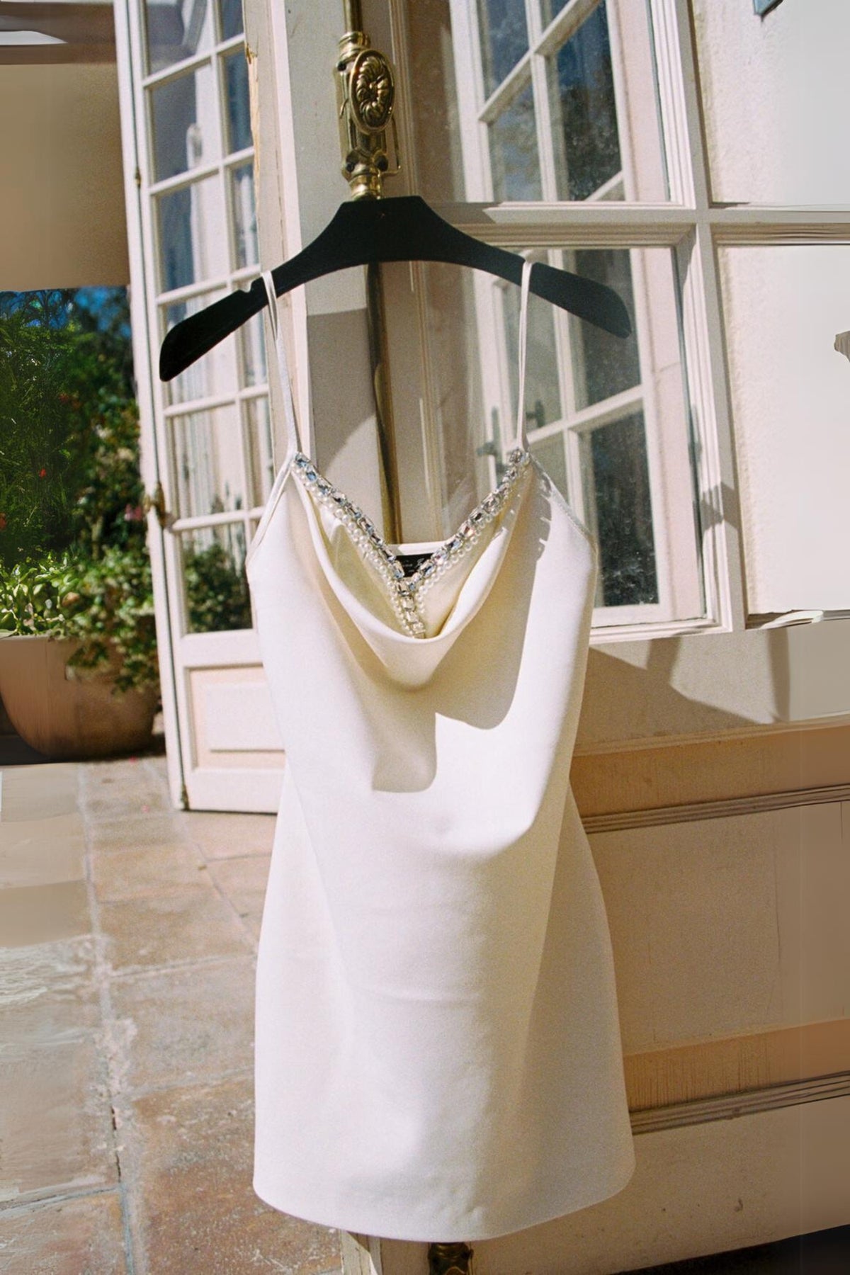 Embellished Mini Dress In White