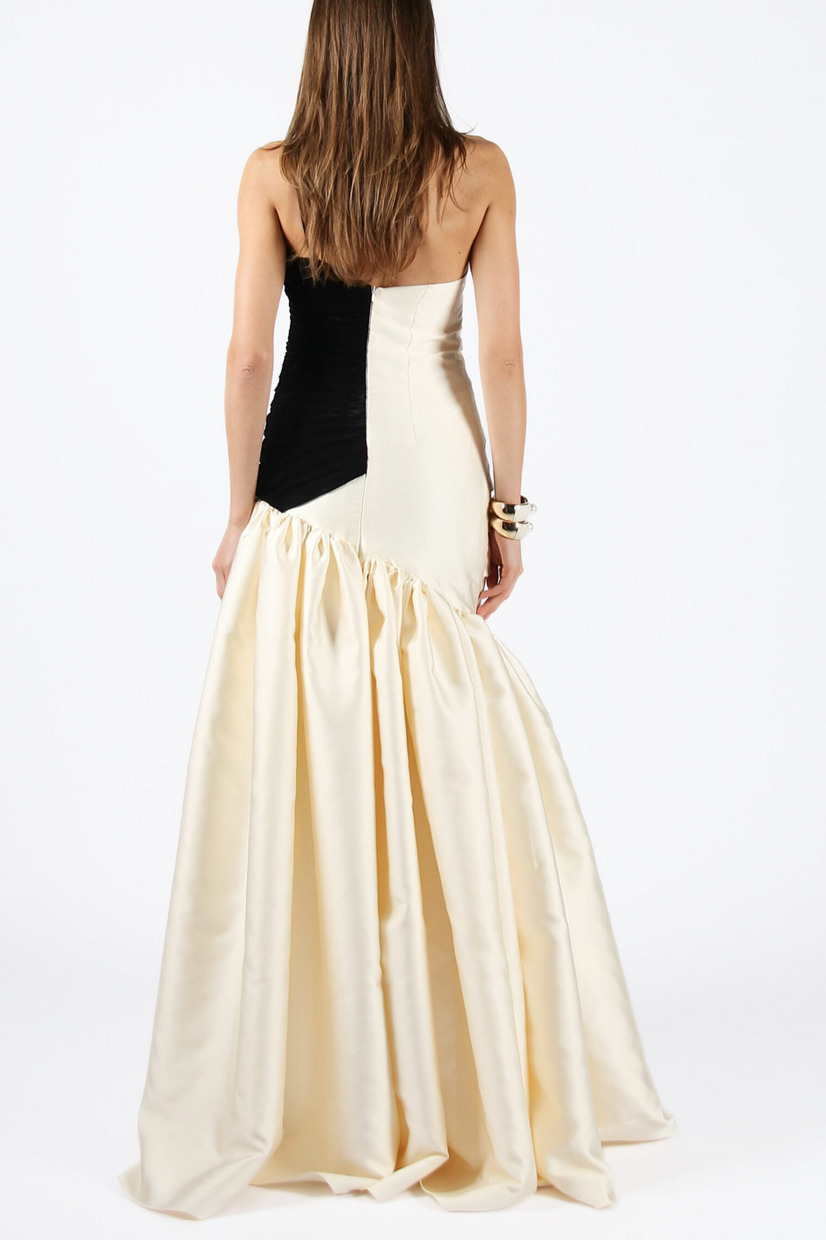 One Shoulder Satin Ruched Maxi Dress
