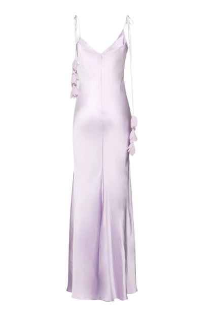 Bahari Floral Ribbon Satin Maxi Dress