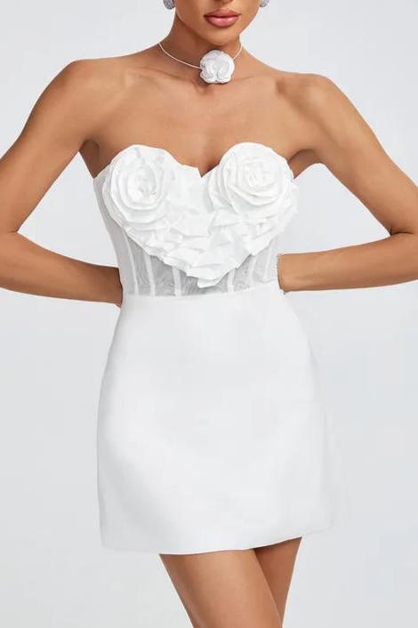 BETSY STRAPLESS SWEETHEART MINI DRESS