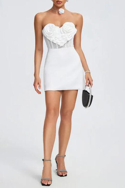 BETSY STRAPLESS SWEETHEART MINI DRESS