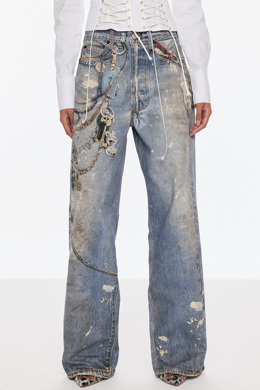 Prima Print Barrel Jeans