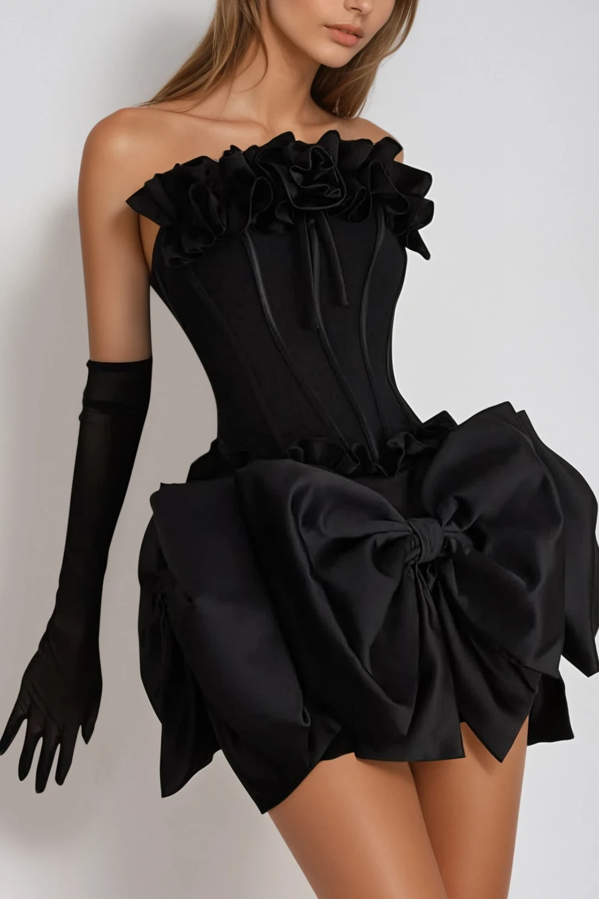 patricia Flower Bow Corset Skirt Set