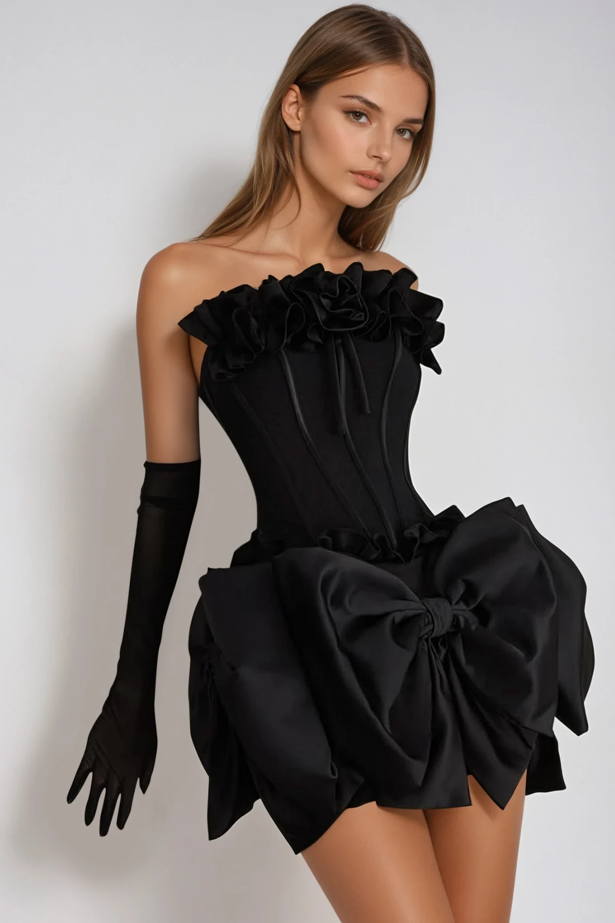 patricia Flower Bow Corset Skirt Set