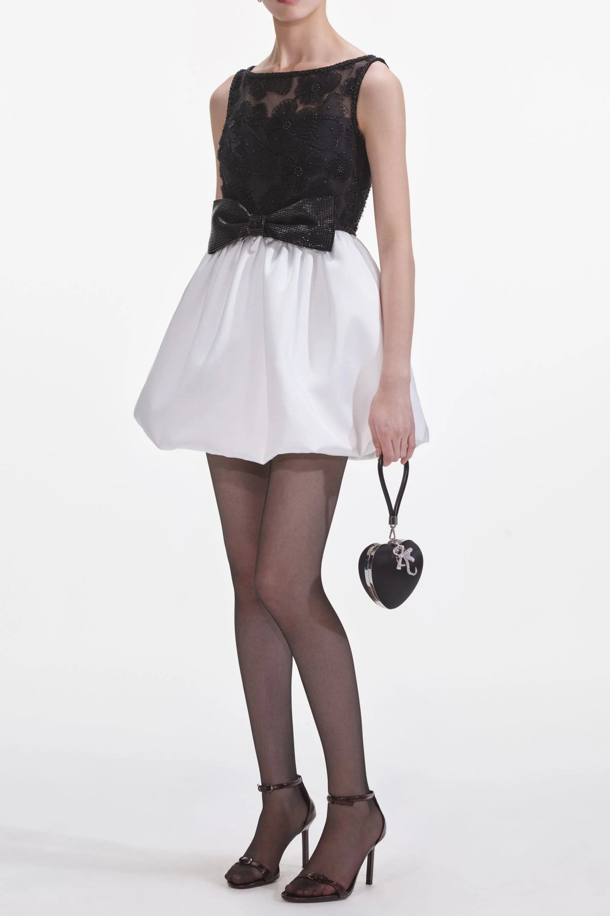 Black And White Tulle Mini Dress
