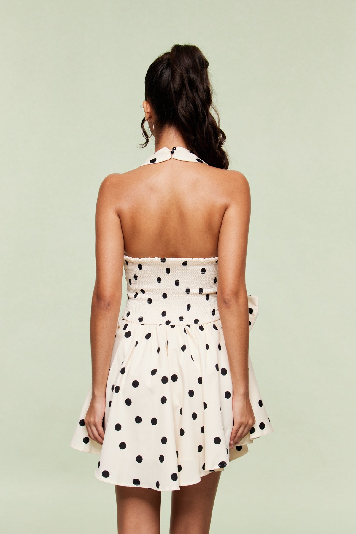 Blai Dot Bow Ruffle Mini Dress