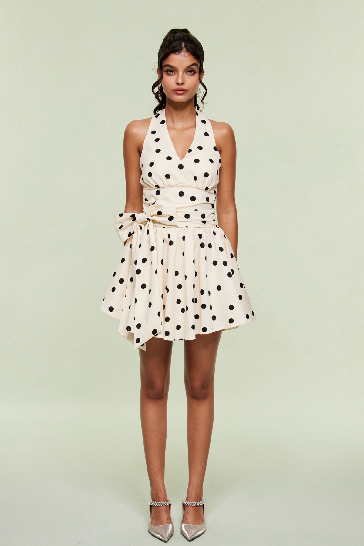 Blai Dot Bow Ruffle Mini Dress