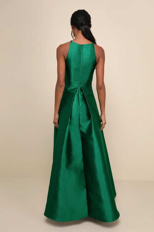 Broadway Show Emerald Green High-Low Gown
