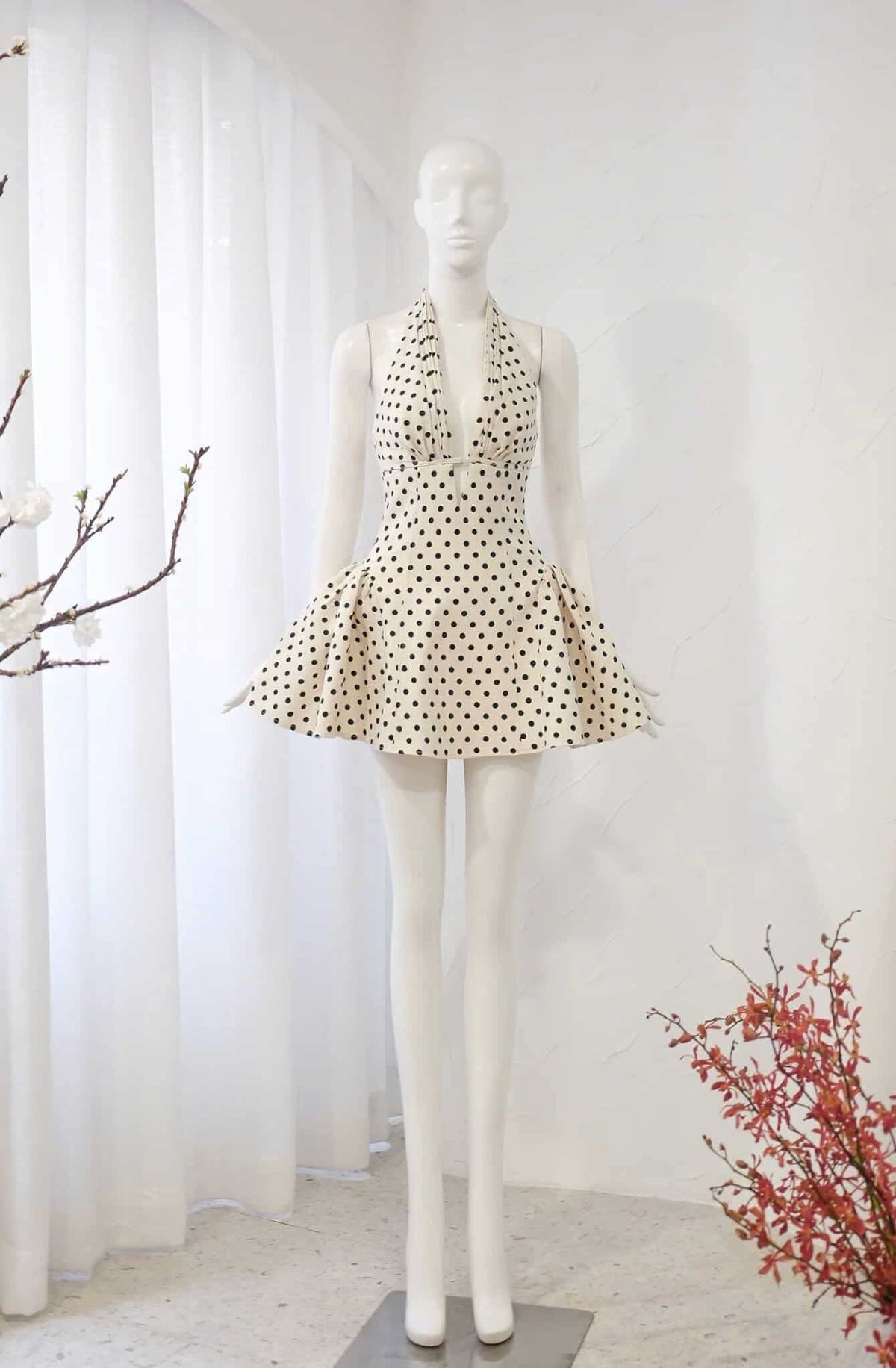 Tiffany Plunge Dot Mini Dress